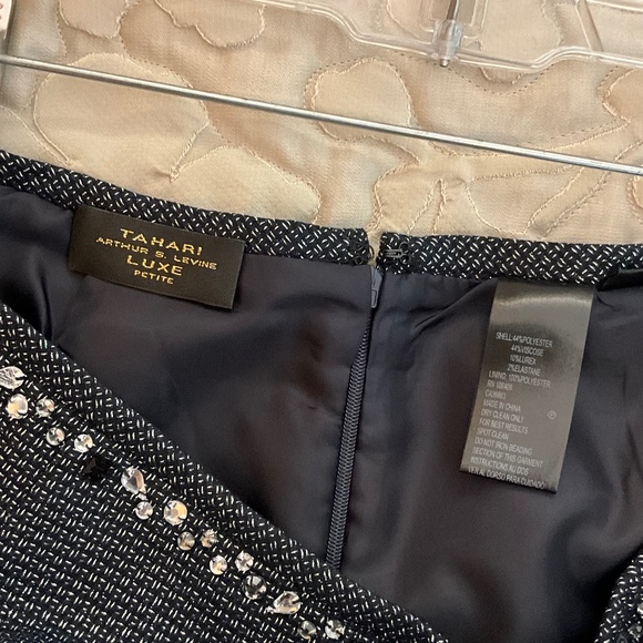 Tahari Navy and Silver Tweed Skirt Set - Picture 10 of 15